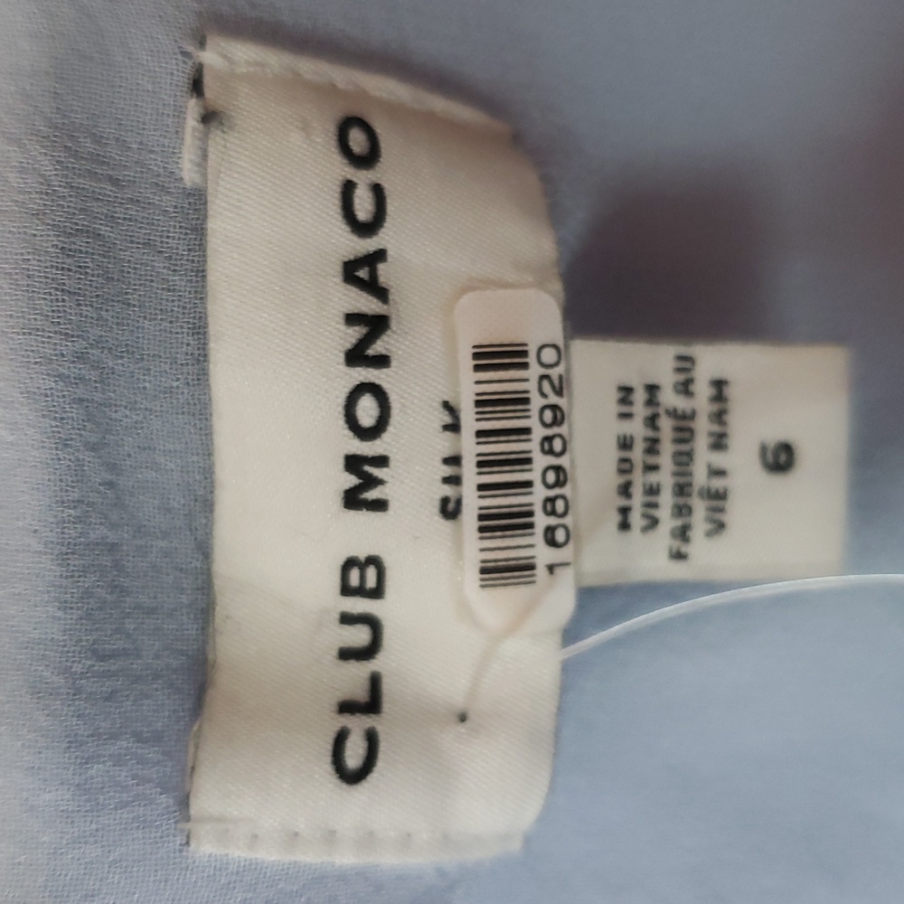 Club Monaco Mulberry Silk Light Baby Blue Camisole Cropped Flounce Tank Top 6 - Picture 9 of 15